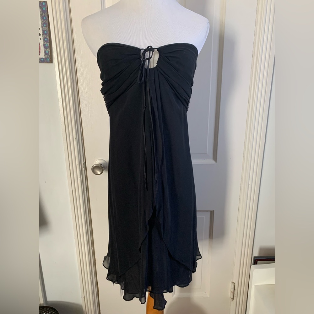 Foley Silk Strapless/halter cocktail dress sz M